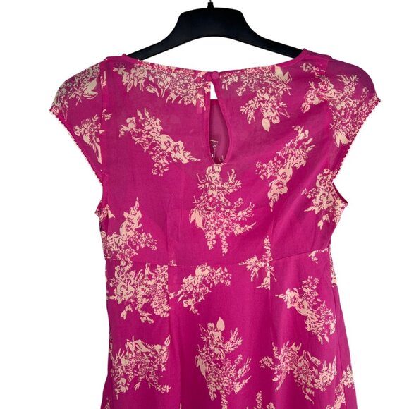 Free People Mazzi Pink Floral Mini Dress Cap Sleeves Keyhole Back Size XS - Picture 8 of 16